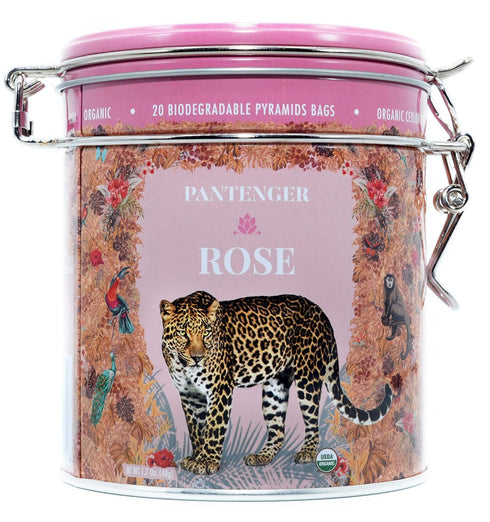 Rose Tea Bags -20 XL Pyramid Sachets- Rose Tea Organic. Tea Blends -Finest Moroccan Rose Petals and Ceylon OP Black Tea Leaves from Uva- Pantenger...