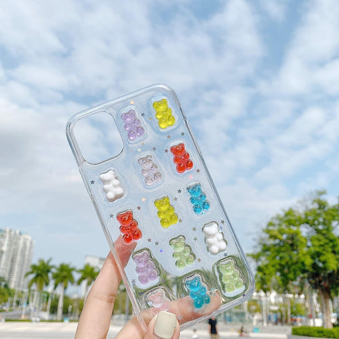 UnnFiko Cute Clear Phone Case for iPhone 7 Plus/ 8 Plus, Super Kawaii Cartoon Bears, Funny Creative Soft Protective Phone Cases Cover for iPhone 7...