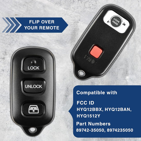 2X Key Fob Replacement for 1999 2000 2001 2002 2003 2004 2005 2006 2007 2008 2009 Toyota Sequoia 4Runner Keyless Entry Remote Remote Control, 3-Bu...