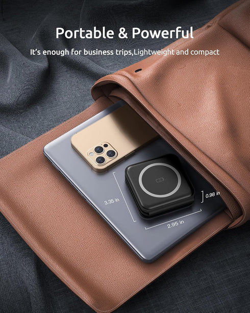 Foldable Wireless Charger, 3 in 1 Wireless Charging Station for iPhone 15/14/13/12/11 Pro Max/X/XS, Fast Magnetic Travel Wireless Charging Pad for...