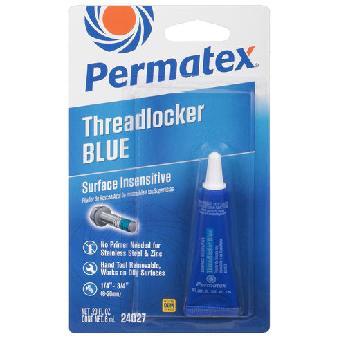 Permatex 24027 Surface Insensitive Threadlocker Blue, Thread Lock & Screw Glue for Bolts Nuts & Fasteners to Prevent Loosening & Corrosion, Remova...