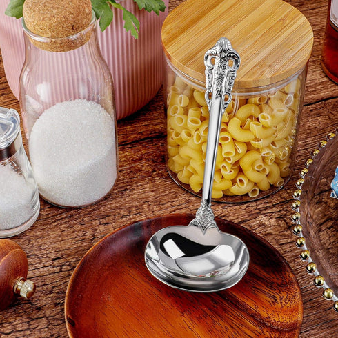 KEAWELL Gorgeous 1 oz. 18/10 Stainless Steel Gravy Ladle, Antique Small Ladle for Stirring, Mirror finished Soup Ladle Spoon and Dishwasher Safe (...