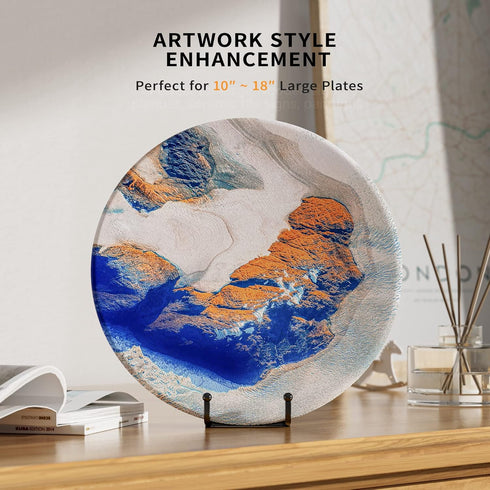 8 Inch Large Plate Stands for Display - Metal Square Wire Plate Holder Display Stand + Picture Stand for Book, Platter, Plaque, Photo Easel (2 Pac...