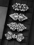 4 Pieces Rhinestone Sweater Swirl Clip Cloak Cape Clips Vintage Cardigan Clips Shawl Collar Clasp Dress Shirt Brooch Clip (Silver Retro Style)...