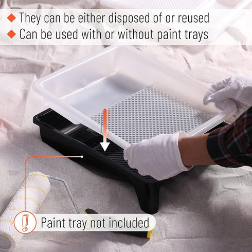 Bates- Paint Tray Liner, 9 Inch, 10 Pack, Paint Roller Tray, Disposable Plastic Paint Trays, Paint Pans Trays, Paint Supplies for House Painting, ...