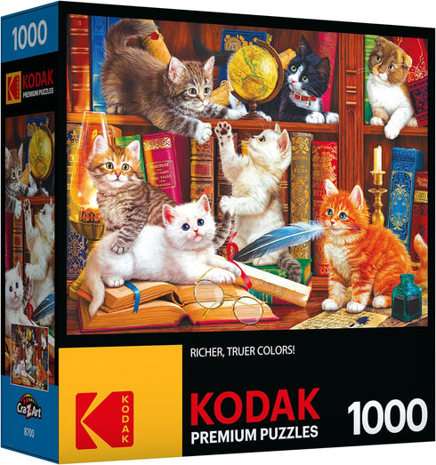 RoseArt - Kodak Premium - Library Mischief - 1000 Piece Jigsaw Puzzle for Adults...