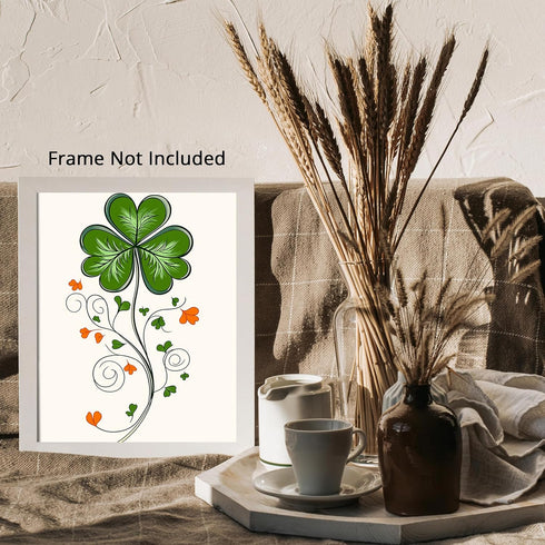 Posterizer 1 pcs-minimalist four-leaf clover sweet design poster 1-Floral & Botanical Art- Gift for Men Women Entrepreneur Teens -Chic Home Decor-...