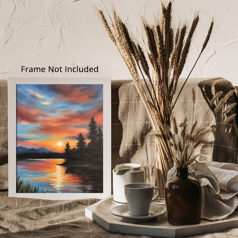 Posterizer 1 pcs- sunrise and sunset-landscape nature scene 1-Landscape & Nature Art-Floral Botanical Art- Decor for Home & Office- unframed wall ...