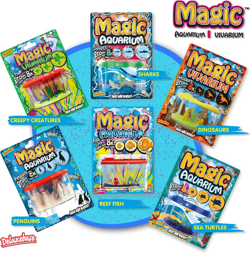 Magic Vivarium - Dinosaurs from Deluxebase. Grow Your Own Dinosaur Fish Tank. Fish Tank Kit with Water Activated Dinosaur Toys. Great Aquarium for...