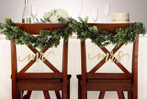 Lillian Rose Gold Laser Cut Mr and Mrs Chair Signs...