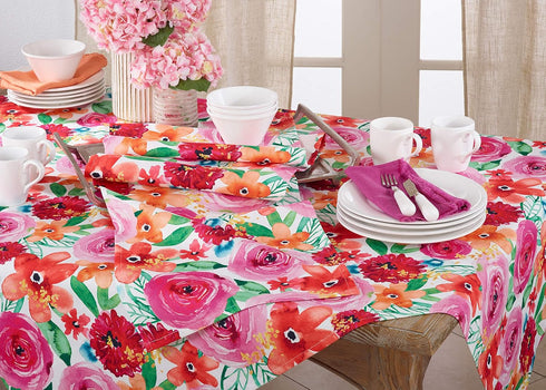 SARO LIFESTYLE Santa Monica Floral Table Runner, Multi, 16"x72"...