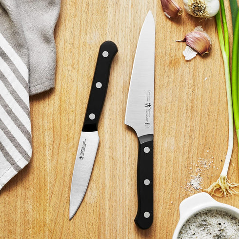 HENCKELS Solution Razor-Sharp 2-Piece Compact Chef Knife Set, German Engineered Knife Informed by over 100 Years of Mastery, Black...