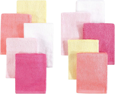 Little Treasure Unisex Baby Rayon from Bamboo Luxurious Washcloths, Pink Yellow 10-Pack, One Size...