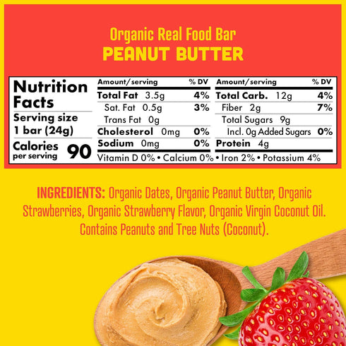 Skout Organic Peanut Butter & Jelly Real Food Bars for Kids (6 Pack) | Organic Snacks for Kids | Plant-Based Nutrition, No Refined Sugar | Vegan |...