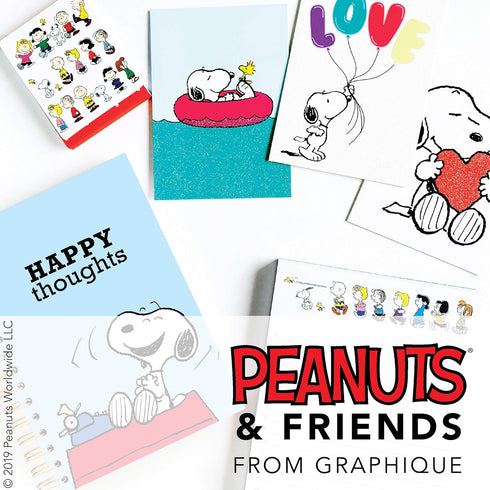 Graphique Vegan Leather Spiral Journal, Peanuts Focus, Focus On The Good" Quote on the Cover – Perfect for Taking Notes, Lists and More...
