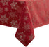Newbridge Fancy Metallic Snowflake Christmas Fabric Tablecloth, 70 Inch Round, Red Gold, No-Iron Soil Resistant Sparkling Snowflakes Woven Holiday...