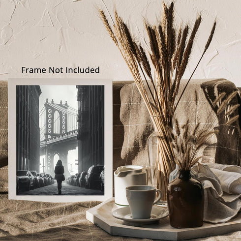 Posterizer 1 pcs-black and white photo-classic urban Manhattan scene 2-Photography Art Gift for Women, Fashionistas, Designer Fashion Fans- unfra...