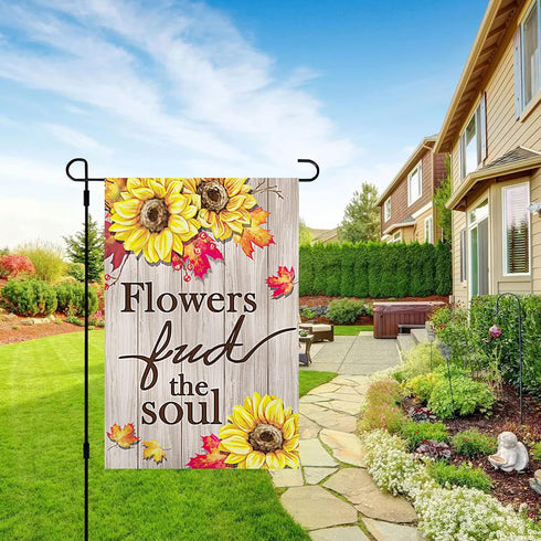 CVHOMEDECO. Double Sided Premium Sunflower Garden Flag Farmhouse Decorative Welcome Flags for Yard Lawn Outdoor Decor, Weather Resistant Double St...