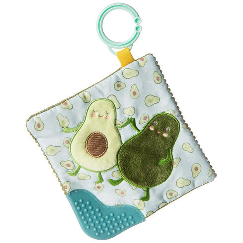Mary Meyer Crinkle Teether Toy with Baby Paper and Squeaker, 6 x 6-Inches, Yummy Avocado (44141)...