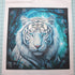 Fabric Panel 14"x14" White Tiger 100% Cotton Quilting Sewing Square M746...