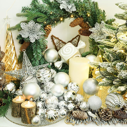XmasExp 16ct Christmas Balls Ornaments - Shatterproof Large Hanging Ball Decorative Xmas Balls for Holiday Wedding Party Xmas Tree Decoration(3.15...