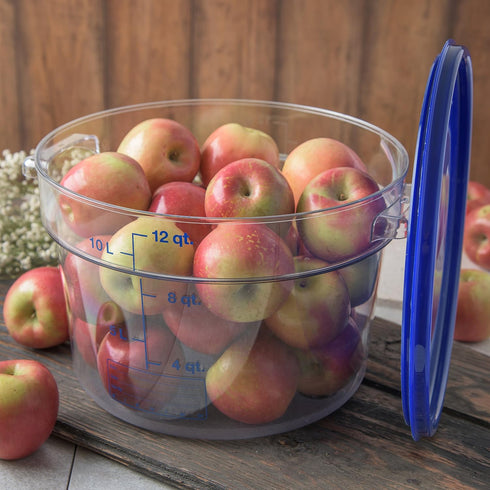 Carlisle FoodService Products Storplus Round Food Storage Container with Stackable Design for Catering, Buffets, Restaurants, Polycarbonate (Pc), ...