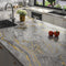Stickyart Thick Grey Gold Liquid Marble Contact Paper for Cabinets and Drawers Peel and Stick Countertops for Kitchen Waterproof Self Adhesive Mar...