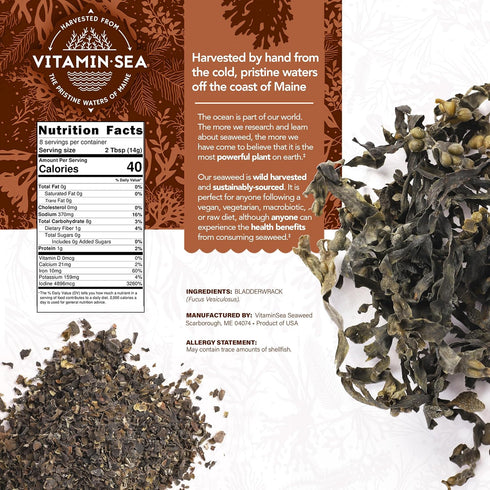 VITAMINSEA Bladderwrack Dried Seaweed | Wild North Atlantic Seaweed for Snacking, Seasoning, Soups & Salads | Rich in Vitamins, Minerals & Antioxi...