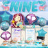 Giant Mermaid 9th Birthday Decorations for Girls - Pack of 8 | Mermaid Party Decorations with Balloons & Favors...
