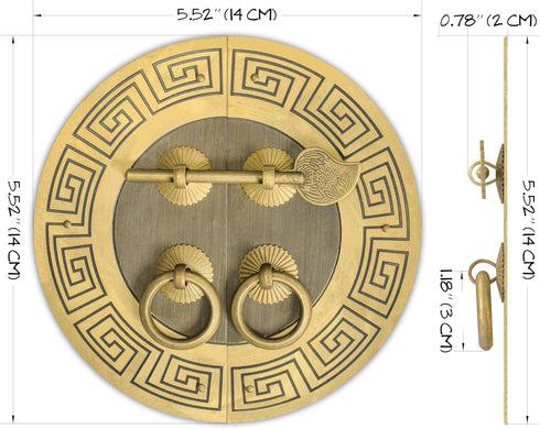Hardware Philosophy Tibetan Brass Cabinet Face Plate Set 5.5 Inches - Architectural, Interior Design, Furniture Cabinet Customization Hardware...
