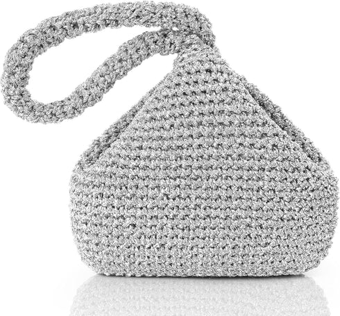 BABEYOND Clutch Purses for Women - Handmade Crochet Evening Bags Sparkly Glitter Wristlet Purse for Party Daily Wedding...