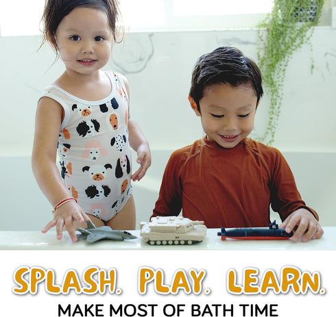 Mold Free Bath Toys for Babies and Toddlers, No Hole Bath Toys, Army Bath Toys no Mold for Tub, Beach, Pool, BPA-Free, Safe, Fun Infant Baby Bath ...