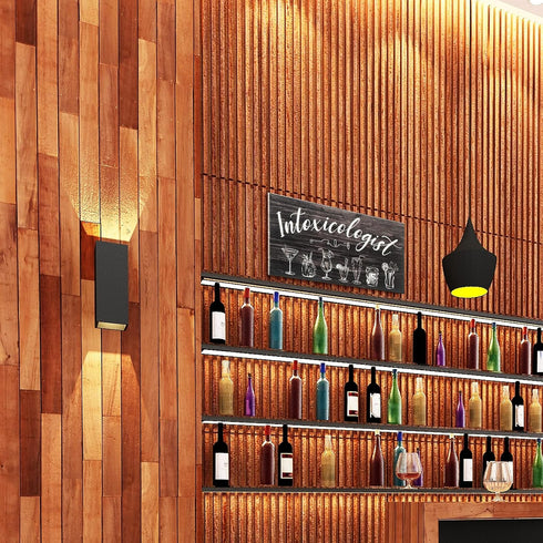 Jetec Intoxicologist Wood Bar Signs Decor with Drinks Patterns Wooden Plaque Sign Wall Art Pub Home Bar Decoration...