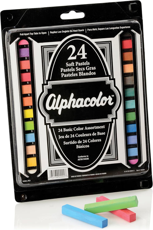 Derwent Alphacolor Soft Square Pastels, Multi-Colored, 24 Pastels per Set (102004)...