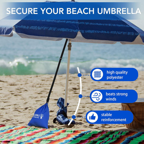 AMMSUN Beach Umbrella Sand Bag Umbrellas Anchor Weight Bags Anchor for Heavy Duty High Wind Resistant Beach Shade Tent Outdoor Canopies Windproof ...