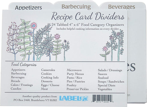 4-by-6-Inch Recipe Card Divider Set...