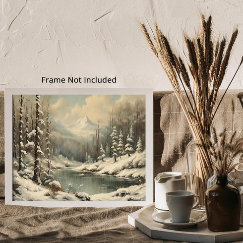 Posterizer 1 pcs-snowy winter scene of trees and nature 13-Landscape & Nature Art-GIft for Men Women Teens-Living Room Bedroom Decor- unframed wal...