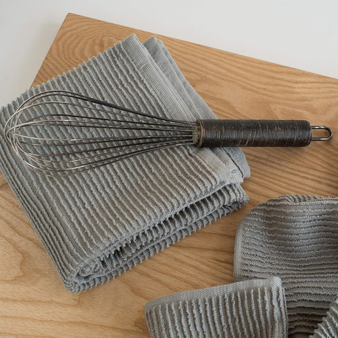 Now Designs 197422aa Ripple Kitchen Towel, Set of 2, London Grey...