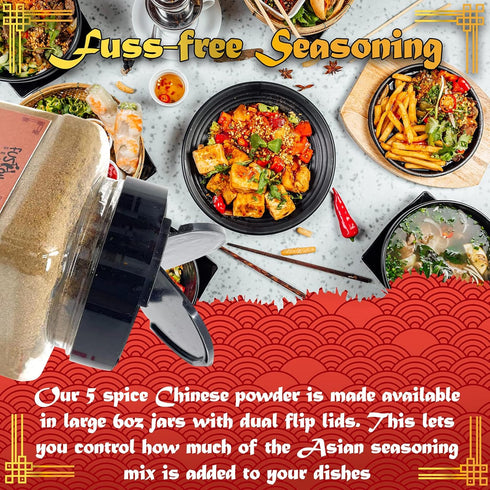 Fusion Select Natural Grounded Authentic Chinese Five Spice Powder, Traditional 5 Spice Powder, No Coloring, Preservative, MSG, Fits All Seasoning...