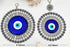 Glass Turkish Blue Evil Eye Wall Hanging Ornament with Little Hearts – Nazar Bead with Hamsa Keychain...