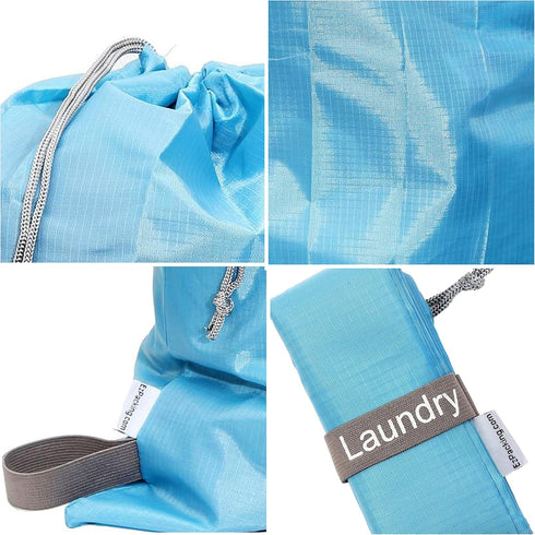 EzPacking Travel Laundry Bag with Drawstring/Foldable Compact Lightweight Small Travel Size for Suitcase / (22” X 16”) / Clean Dirty Clothes Wash ...