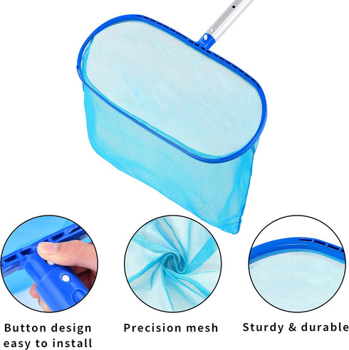 Pool Skimmer - Pool Net, Pool Skimmer Net with Solid Plastic Frame, Skimmer Net with Fine Mesh...