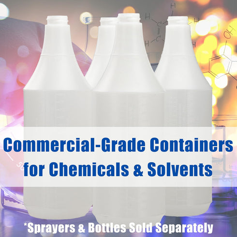 Commercial-Grade Chemical Resistant 24 oz Bottles ONLY 4 Pk Embossed Scale For Measuring. Pair With Industrial Spray Heads For Auto/Car Detailing ...