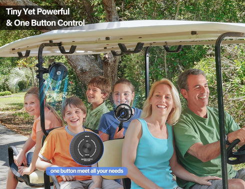 Rechargeable Golf Cart Fan Compatible with EZGO Club Car Yamaha Clip on Fan with Flexible Tripod, 360° Rotatable, 20Hrs Work, 3 Speed Battery Oper...