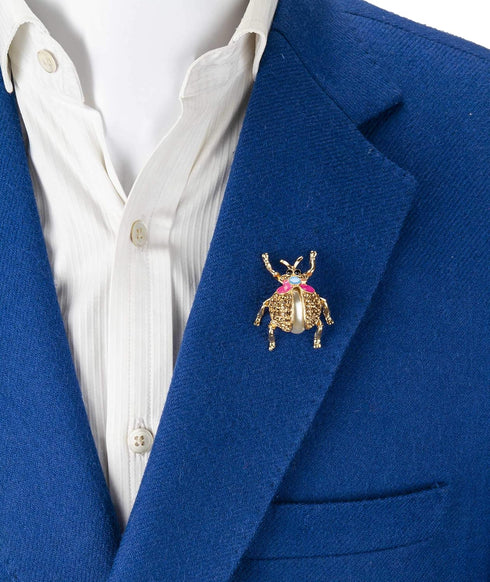 Knighthood Pearl and Champagne Stone Detai Elegant Lady Bird Insect Brooch/Lapel Pin...