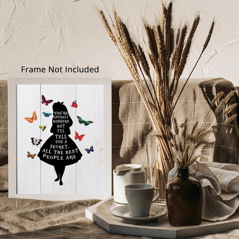 Posterizer 1 pcs-You're entirely bonkers-Alice in Wonderland quotes-Movie & Cinema Art-Gift for movie lovers-Gift for Men Women Entrepreneur Teens...