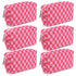 Checkered Makeup Bag Preppy Cosmetic Bag Bulk Pink Makeup Pouch Personalize Travel Toiletry Bag Organizer Cute DIY Makeup Brushes Storage Bag for ...