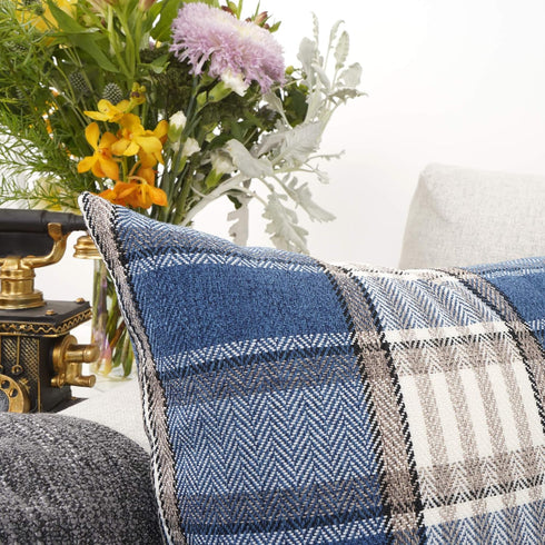 YOUR SMILE Retro Farmhouse Outdoor Buffalo Tartan Chequer Plaid Cotton Linen Decorative Throw Pillow Case Cushion Cover Pillowcase for Sofa 18 x 1...