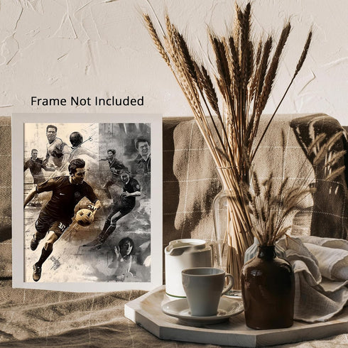 Posterizer 1 pcs-retro football soccer collage poster-Sports & Hobby Art Gifts for sports fans Decor for Home & Office- unframed wall art...