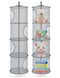 Libeder Mesh Hanging Storage Space Saver Bags Organizer,Foldable Storage Organizer 4 Compartments Toy Storage Basket for Kids Room Bathroom 2 Sets...
